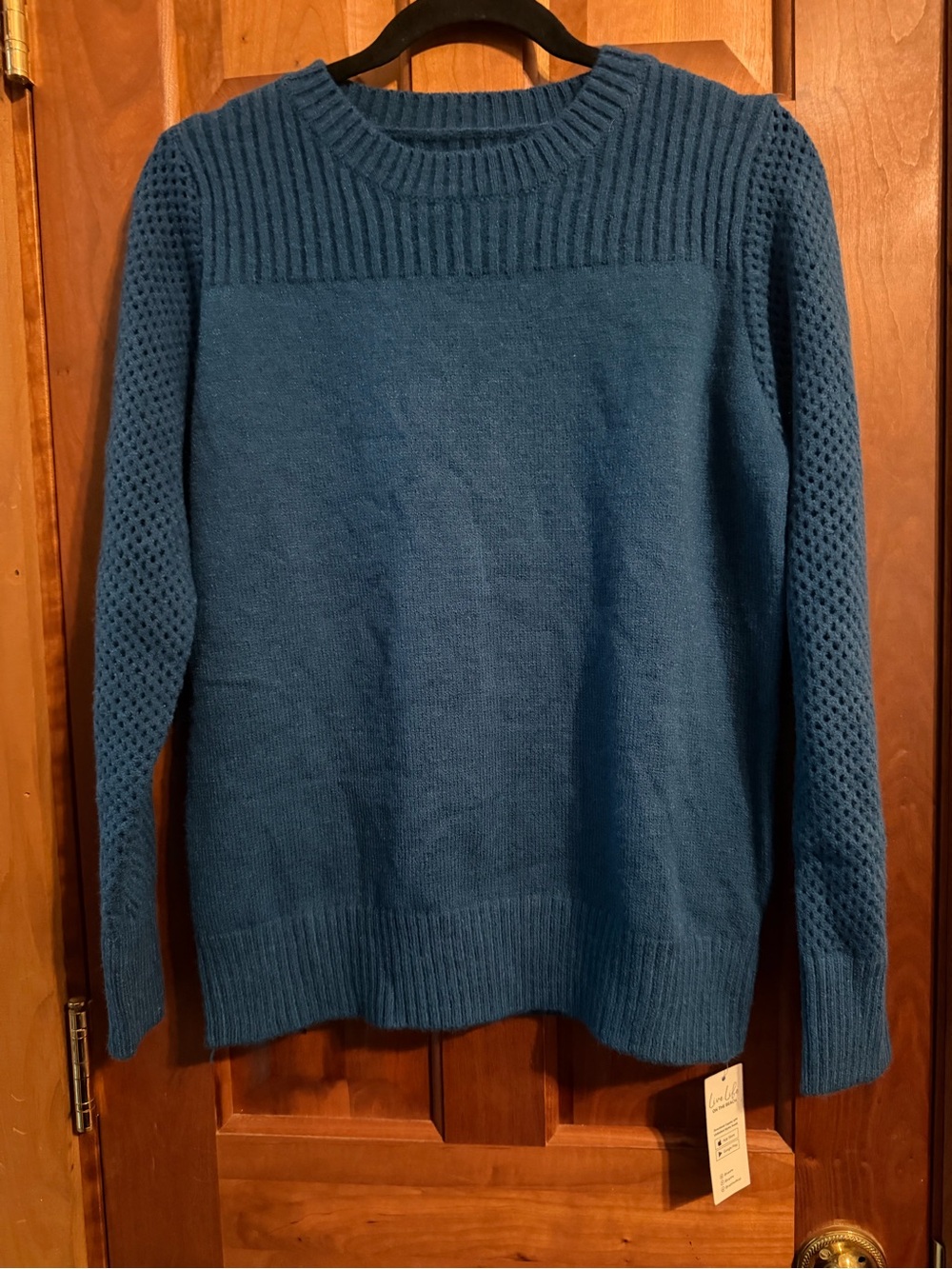 Cupshe Women’s Blue Crewneck Knit Sweater